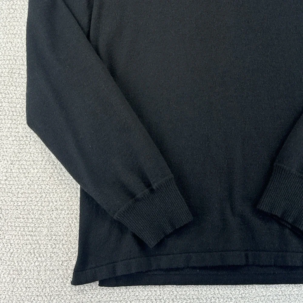 The North Face Sweater Mens Medium Black‎ Wool Blend Pullover 1/4 Zip Hike Camp